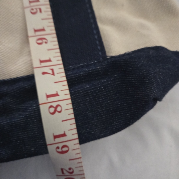 Vintage Canvas Tote Bag with Navy Accents - Picture 6 of 7